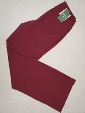 NWT Halara Wide Leg Flare Pants M Burgundy Wine High Waist Athleisure Pull On
